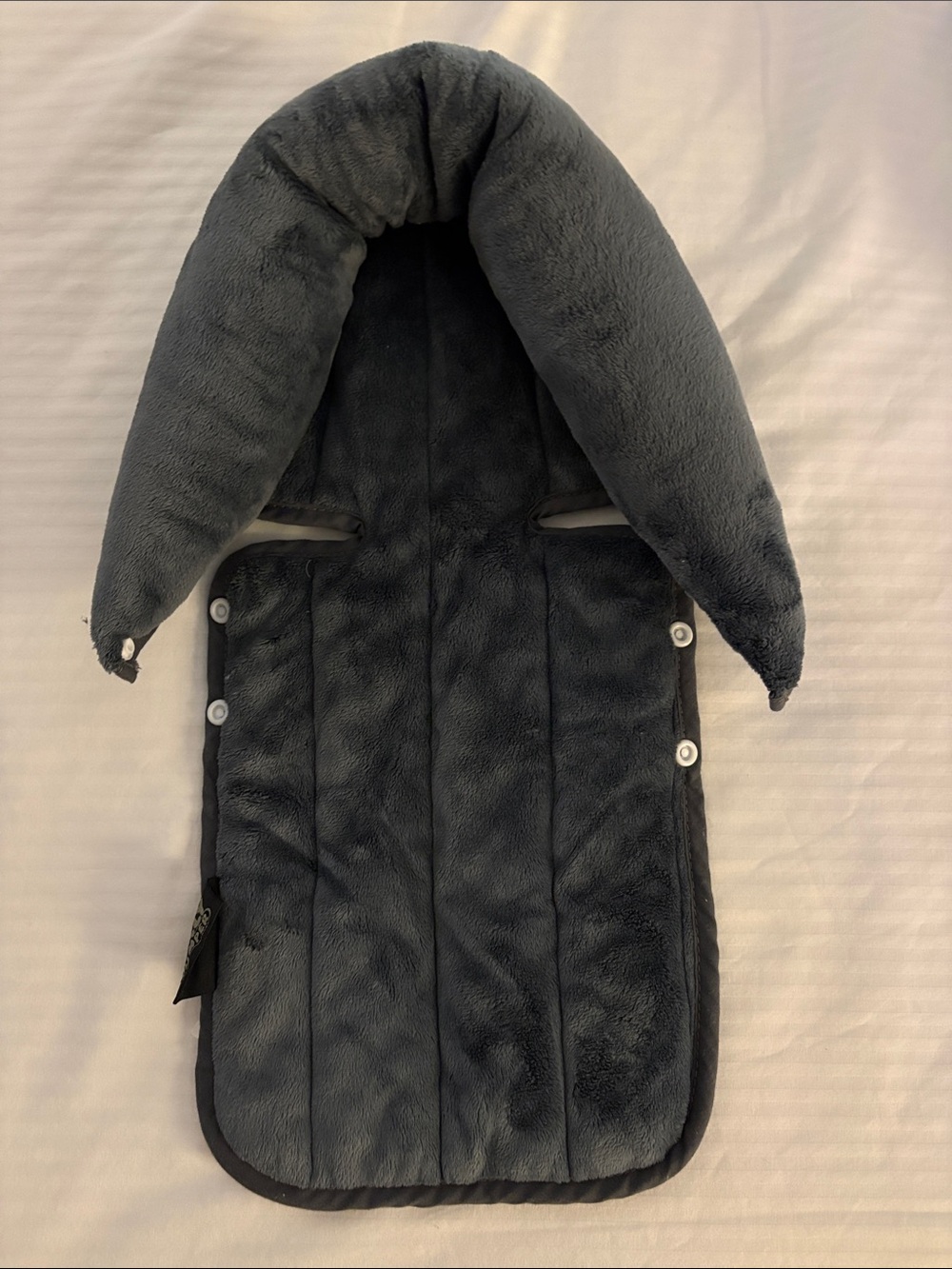 Plush Grey Newborn Stroller Footmuff - Cozy Lined Seat Warmer